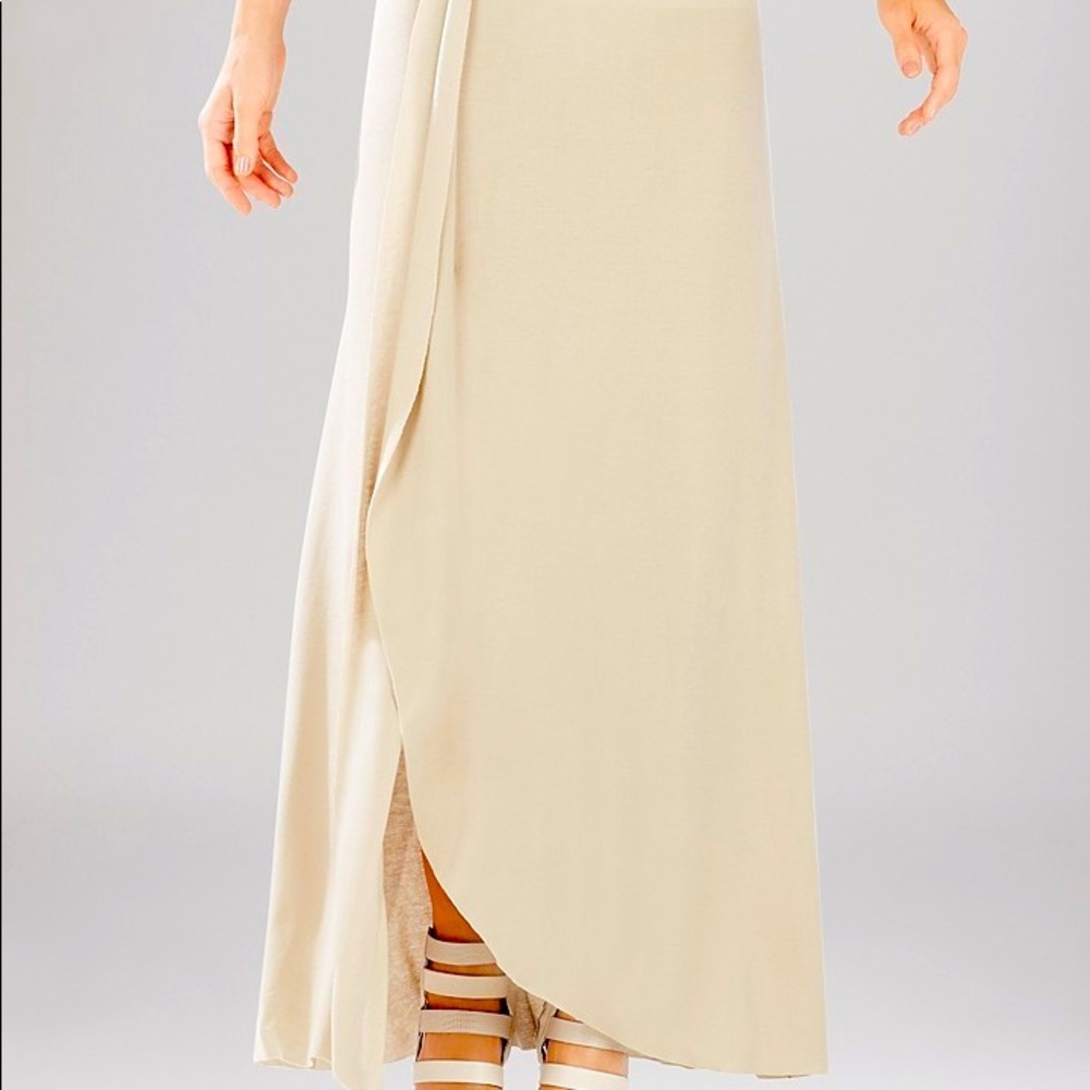 BCBG Beige Slit Maxi Skirt